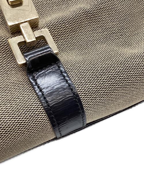 GUCCI（グッチ）GUCCI (グッチ) GUCCI　ジャッキー　ハンドバッグ ベージュ×ブラックの古着・服飾アイテム