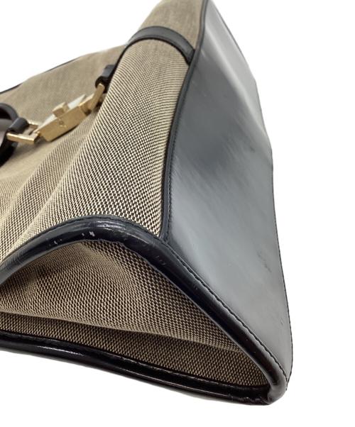 GUCCI（グッチ）GUCCI (グッチ) GUCCI　ジャッキー　ハンドバッグ ベージュ×ブラックの古着・服飾アイテム