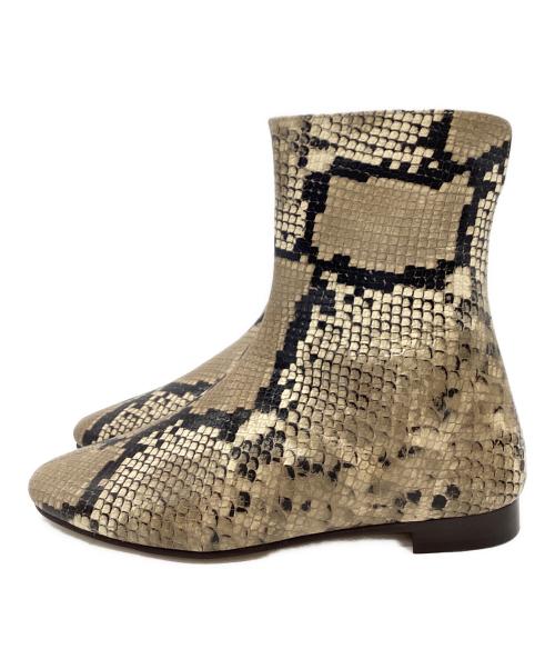 Odette e Odile（オデットエオディール）Odette e Odile (オデットエオディール) Odette e Odile　センターシームソフトショートブーツ ベージュ×ブラック サイズ:23cmの古着・服飾アイテム