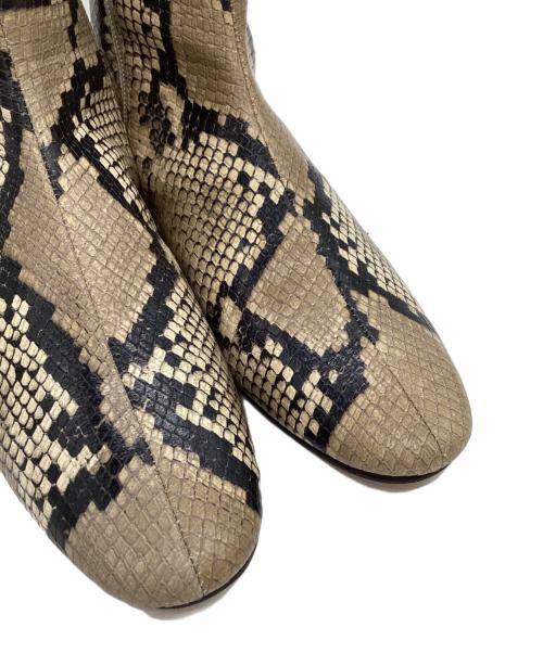 Odette e Odile（オデットエオディール）Odette e Odile (オデットエオディール) Odette e Odile　センターシームソフトショートブーツ ベージュ×ブラック サイズ:23cmの古着・服飾アイテム