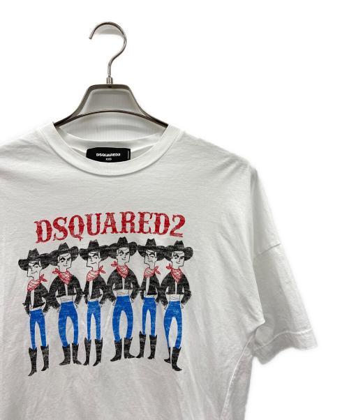 DSQUARED2（ディースクエアード）DSQUARED2 (ディースクエアード) プリントTシャツ ホワイト×レッド サイズ:xxsの古着・服飾アイテム