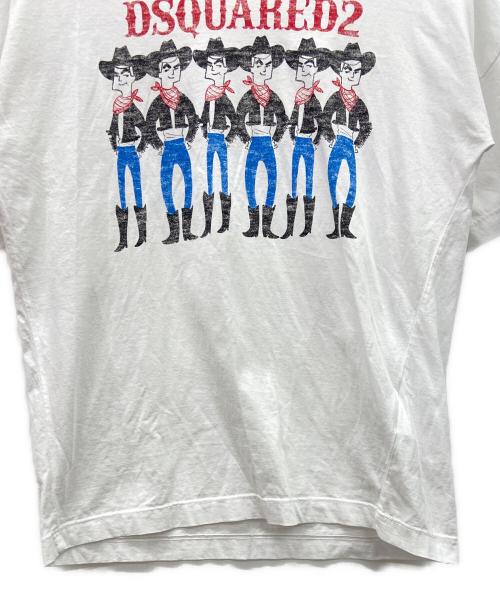 DSQUARED2（ディースクエアード）DSQUARED2 (ディースクエアード) プリントTシャツ ホワイト×レッド サイズ:xxsの古着・服飾アイテム