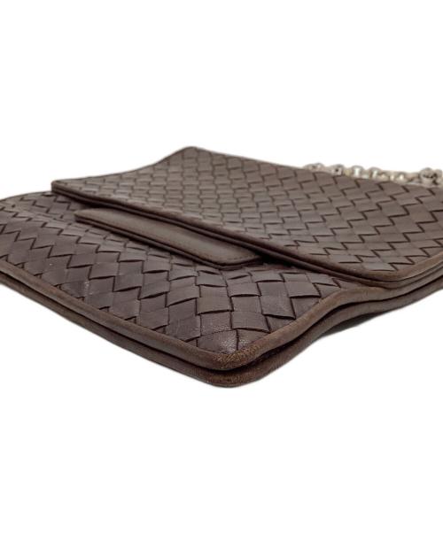 BOTTEGA VENETA（ボッテガベネタ）BOTTEGA VENETA (ボッテガベネタ) イントレチャートチェーンショルダーバッグ ブラウンの古着・服飾アイテム