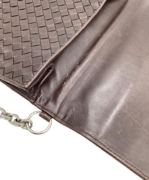 BOTTEGA VENETA（ボッテガベネタ）BOTTEGA VENETA (ボッテガベネタ) イントレチャートチェーンショルダーバッグ ブラウンの古着・服飾アイテム