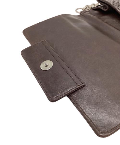 BOTTEGA VENETA（ボッテガベネタ）BOTTEGA VENETA (ボッテガベネタ) イントレチャートチェーンショルダーバッグ ブラウンの古着・服飾アイテム