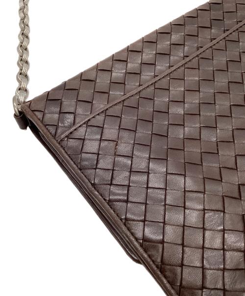 BOTTEGA VENETA（ボッテガベネタ）BOTTEGA VENETA (ボッテガベネタ) イントレチャートチェーンショルダーバッグ ブラウンの古着・服飾アイテム