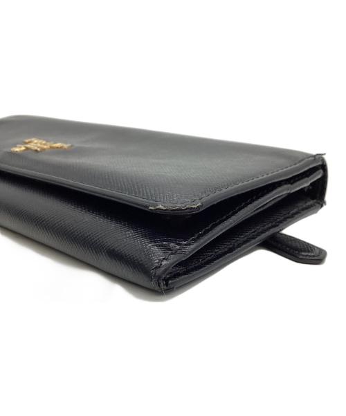 PRADA（プラダ）PRADA (プラダ) 2つ折りロングウォレット ブラックの古着・服飾アイテム