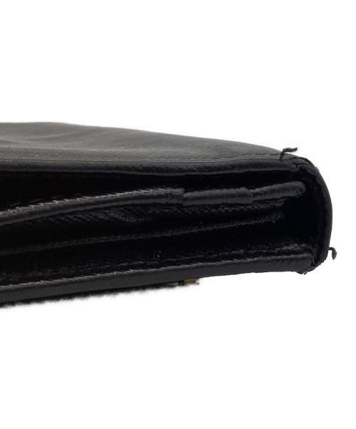 PRADA（プラダ）PRADA (プラダ) 2つ折りロングウォレット ブラックの古着・服飾アイテム