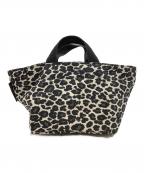 Herve Chapelierエルベシャプリエ）の古着「Herve Chapelier　パンサーブラン　トートバッグ」｜ブラック×ホワイト