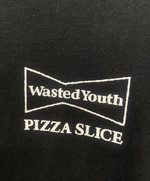 WASTED YOUTH（ウェイステッドユース）Wasted Youth (ウェイステッドユース) Pizza Slice ロングスリーブ Tシャツ ブラック サイズ:Mの古着・服飾アイテム