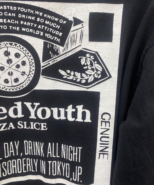 WASTED YOUTH（ウェイステッドユース）Wasted Youth (ウェイステッドユース) Pizza Slice ロングスリーブ Tシャツ ブラック サイズ:Mの古着・服飾アイテム