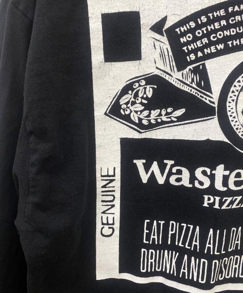 WASTED YOUTH（ウェイステッドユース）Wasted Youth (ウェイステッドユース) Pizza Slice ロングスリーブ Tシャツ ブラック サイズ:Mの古着・服飾アイテム