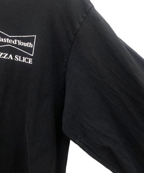 WASTED YOUTH（ウェイステッドユース）Wasted Youth (ウェイステッドユース) Pizza Slice ロングスリーブ Tシャツ ブラック サイズ:Mの古着・服飾アイテム