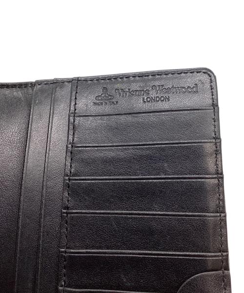Vivienne Westwood（ヴィヴィアンウエストウッド）Vivienne Westwood (ヴィヴィアンウエストウッド) オーブ金具 ラウンドファスナー 長財布 ブラック×ゴールドの古着・服飾アイテム