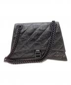 BALENCIAGAバレンシアガ）の古着「BALENCIAGA　Crush Chain Bag　キルト仕上げスモールチェーンショルダーバッグ」｜ブラック