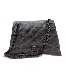 BALENCIAGA（バレンシアガ）の古着「BALENCIAGA　Crush Chain Bag　キルト仕上げスモールチェーンショルダーバッグ」｜ブラック