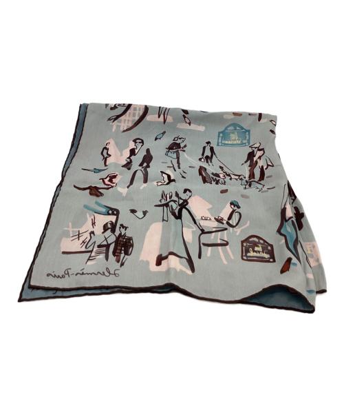 HERMES（エルメス）HERMES (エルメス) HERMES　カレ70 左岸のラブソディ　シルクスカーフ ブルー×ピンクの古着・服飾アイテム