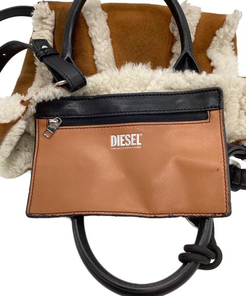 DIESEL（ディーゼル）DIESEL (ディーゼル) シアリング　2WAYショルダーバッグ ブラウンの古着・服飾アイテム