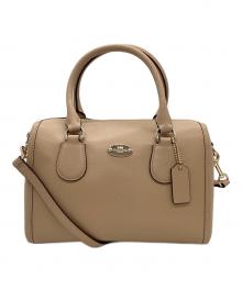 COACH（コーチ）の古着「COACH 2WAYショルダーバッグ ミニボストンバッグ」｜ベージュ