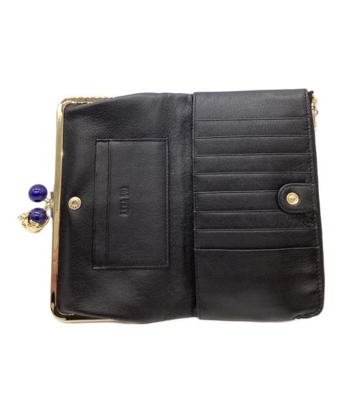 ANNA SUI（アナスイ）ANNA SUI (アナスイ) ANNA SUI　プレイングキャット　がま口財布 ブラックの古着・服飾アイテム