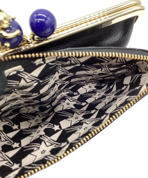 ANNA SUI（アナスイ）ANNA SUI (アナスイ) ANNA SUI　プレイングキャット　がま口財布 ブラックの古着・服飾アイテム