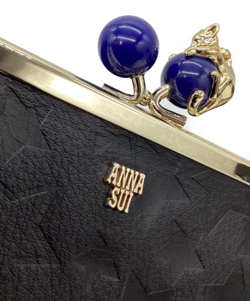 ANNA SUI（アナスイ）ANNA SUI (アナスイ) ANNA SUI　プレイングキャット　がま口財布 ブラックの古着・服飾アイテム