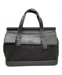 COACH（コーチ）の古着「コーチ　レザー×キャンバス　トートバッグ」｜ブラック