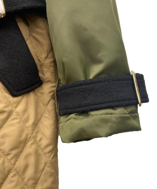 Risley（リズレー）RISLEY (リズレー) RISLEY　docking long trench coat　中綿コート ブラック×オリーブ サイズ:FREEの古着・服飾アイテム