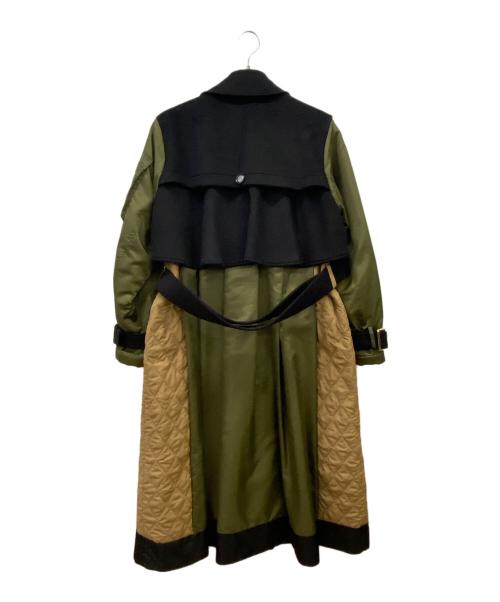 Risley（リズレー）RISLEY (リズレー) RISLEY　docking long trench coat　中綿コート ブラック×オリーブ サイズ:FREEの古着・服飾アイテム