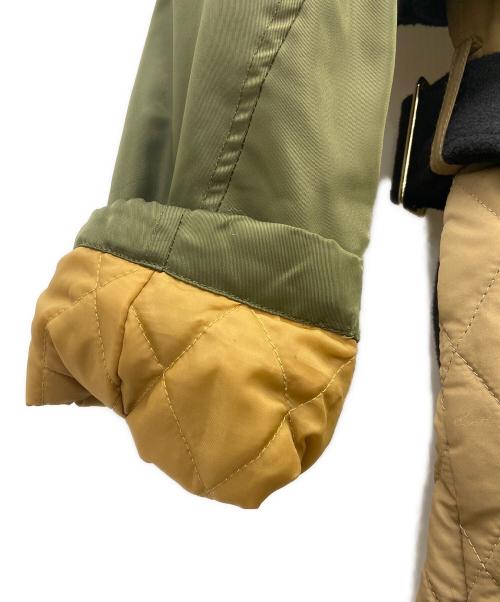 Risley（リズレー）RISLEY (リズレー) RISLEY　docking long trench coat　中綿コート ブラック×オリーブ サイズ:FREEの古着・服飾アイテム