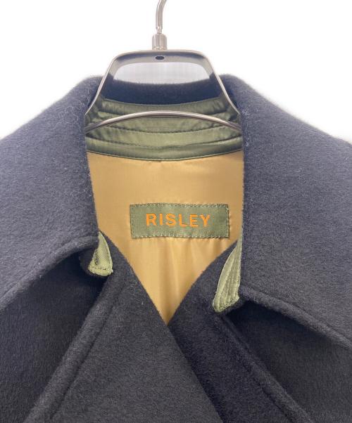 Risley（リズレー）RISLEY (リズレー) RISLEY　docking long trench coat　中綿コート ブラック×オリーブ サイズ:FREEの古着・服飾アイテム