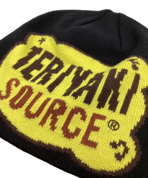 A BATHING APE（ア ベイシング エイプ）A BATHING APE (ア ベイシング エイプ) A BATHING APE　TERIYAKI SOURCE　ニット帽 ブラック×イエローの古着・服飾アイテム