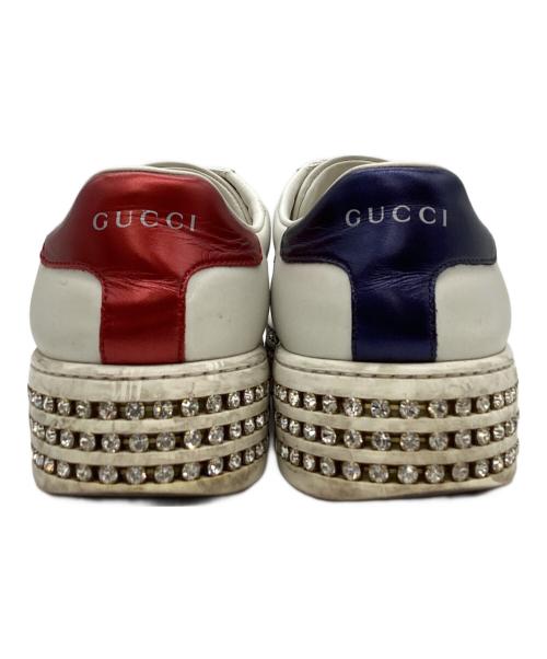 GUCCI（グッチ）GUCCI (グッチ) GUCCI　ローカットスニーカー ホワイト×レッド サイズ:36の古着・服飾アイテム
