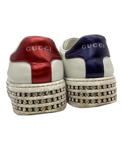 GUCCI（グッチ）GUCCI (グッチ) GUCCI　ローカットスニーカー ホワイト×レッド サイズ:36の古着・服飾アイテム