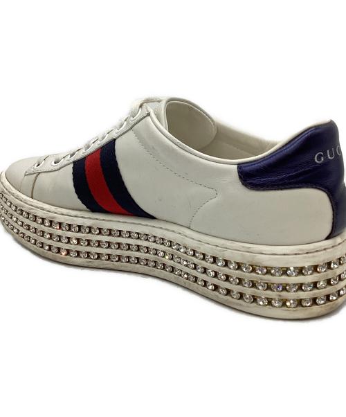 GUCCI（グッチ）GUCCI (グッチ) GUCCI　ローカットスニーカー ホワイト×レッド サイズ:36の古着・服飾アイテム