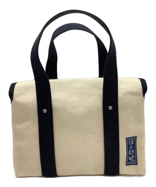 信三郎鞄（シンザブロウカバン）信三郎鞄 (シンザブロウカバン) 鉄腕アトム (テツワンアトム) 信三郎鞄　鉄腕アトム　ハンドバッグ ベージュ×ブラックの古着・服飾アイテム