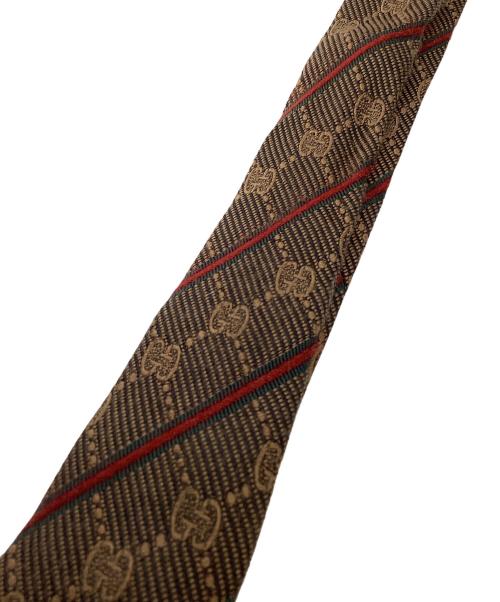 GUCCI（グッチ）GUCCI (グッチ) GG柄ネクタイ ブラウン×レッド サイズ:不明の古着・服飾アイテム