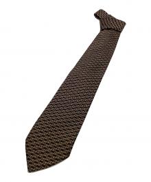 GUCCI（グッチ）の古着「GG柄シルクネクタイ」｜ブラック×ゴールド