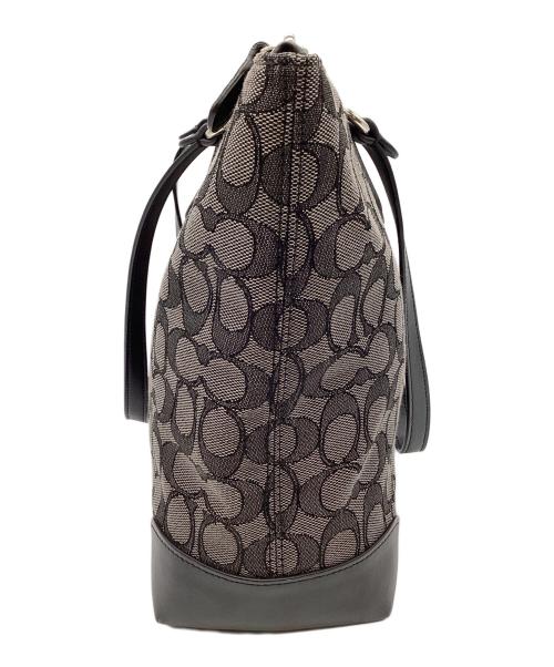COACH（コーチ）COACH (コーチ) シグネチャーキャンバストートバッグ ブラックの古着・服飾アイテム