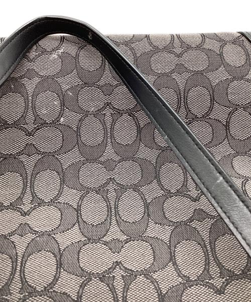 COACH（コーチ）COACH (コーチ) シグネチャーキャンバストートバッグ ブラックの古着・服飾アイテム
