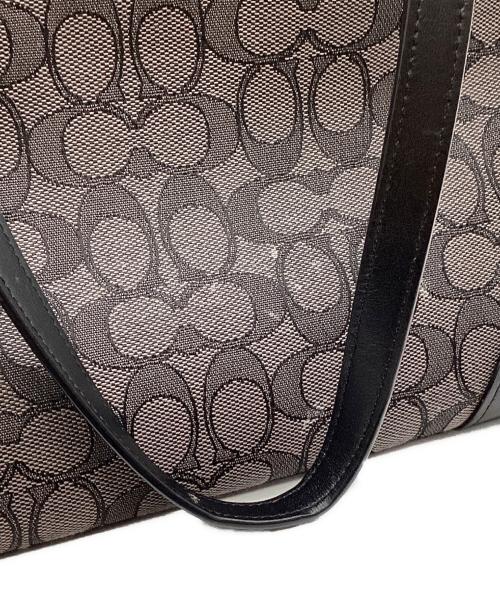 COACH（コーチ）COACH (コーチ) シグネチャーキャンバストートバッグ ブラックの古着・服飾アイテム