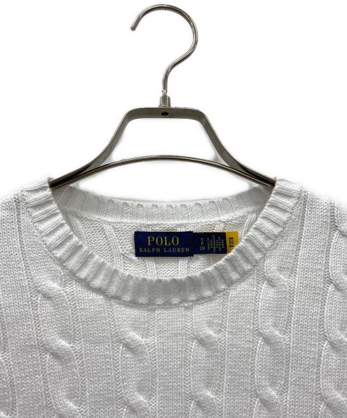 POLO RALPH LAUREN（ポロ・ラルフローレン）POLO RALPH LAUREN (ポロ・ラルフローレン) 厚手ニット ホワイト サイズ:Sの古着・服飾アイテム