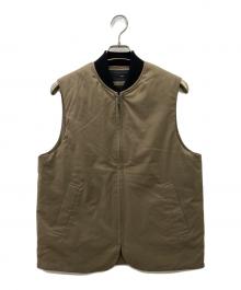 KNOTT（ノット）の古着「KNOTT　中綿ベスト」｜ベージュ×ブラック