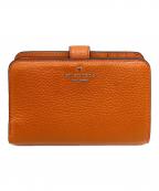 Kate Spadeケイトスペード）の古着「Kate Spade　レナ ミディアム コンパクト バイフォールド ウォレット」｜オレンジ