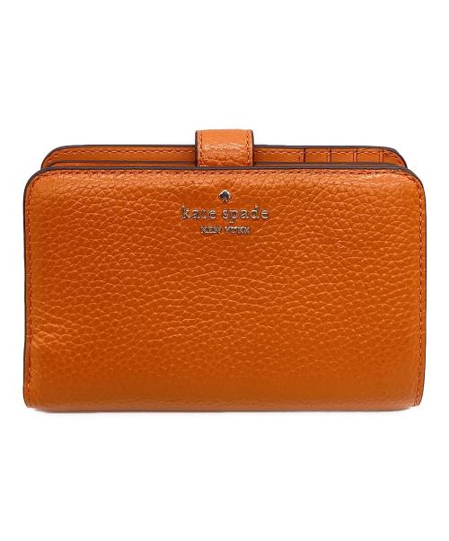 Kate Spade（ケイトスペード）Kate Spade (ケイトスペード) Kate Spade　レナ ミディアム コンパクト バイフォールド ウォレット オレンジの古着・服飾アイテム