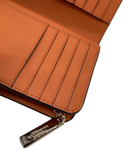 Kate Spade（ケイトスペード）Kate Spade (ケイトスペード) Kate Spade　レナ ミディアム コンパクト バイフォールド ウォレット オレンジの古着・服飾アイテム