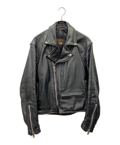 VANSON（バンソン）VANSON (バンソン) レザーライダースジャケット ブラック サイズ:38の古着・服飾アイテム