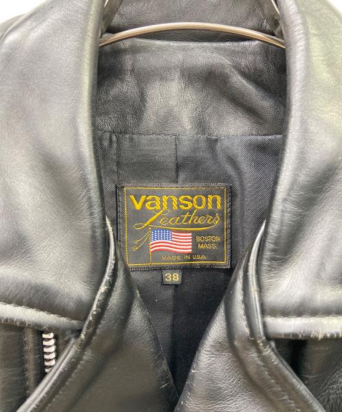 VANSON（バンソン）VANSON (バンソン) レザーライダースジャケット ブラック サイズ:38の古着・服飾アイテム