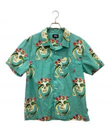 stussy（ステューシー）の古着「半袖シャツ」｜グリーン×ホワイト