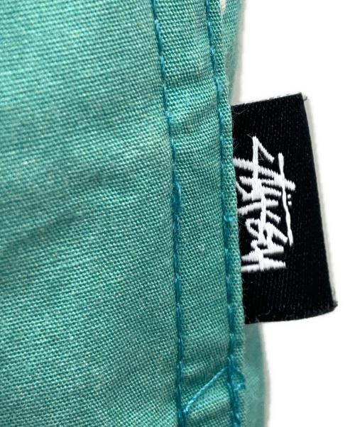 stussy（ステューシー）stussy (ステューシー) 半袖シャツ グリーン×ホワイト サイズ:Lの古着・服飾アイテム
